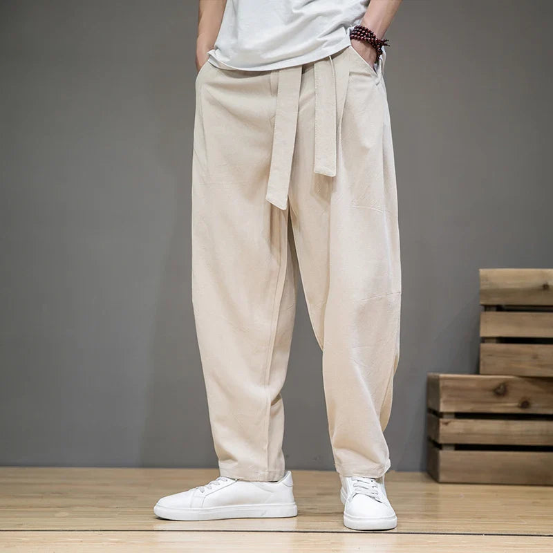 Men's Waist Tie Trousers