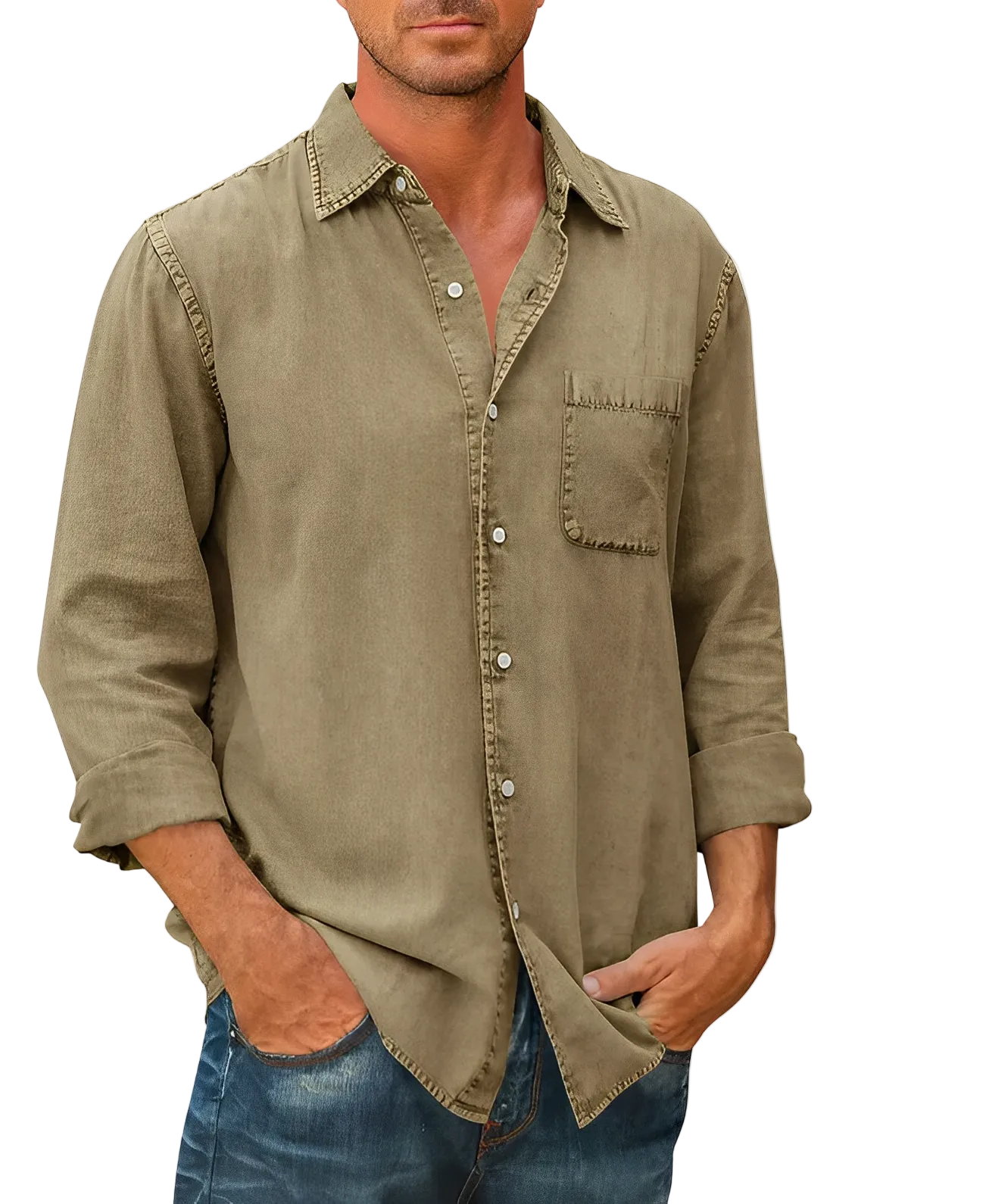 Men's Washed Pocket Shirt