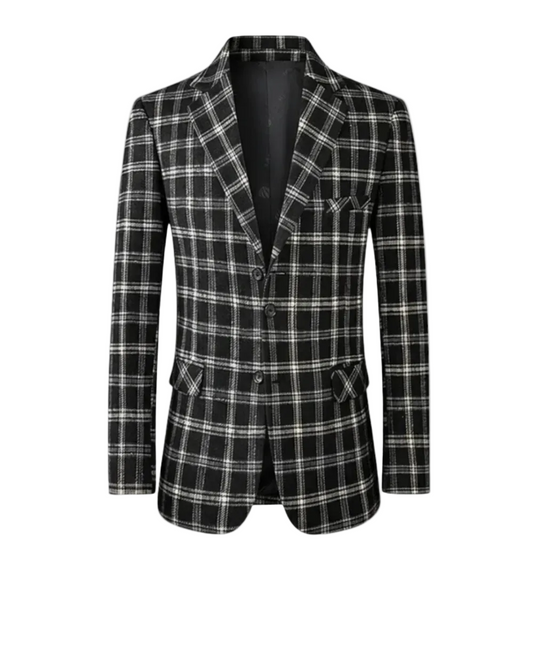 Men's Window Check Three-Button Blazer