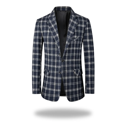 Men's Window Check Three-Button Blazer