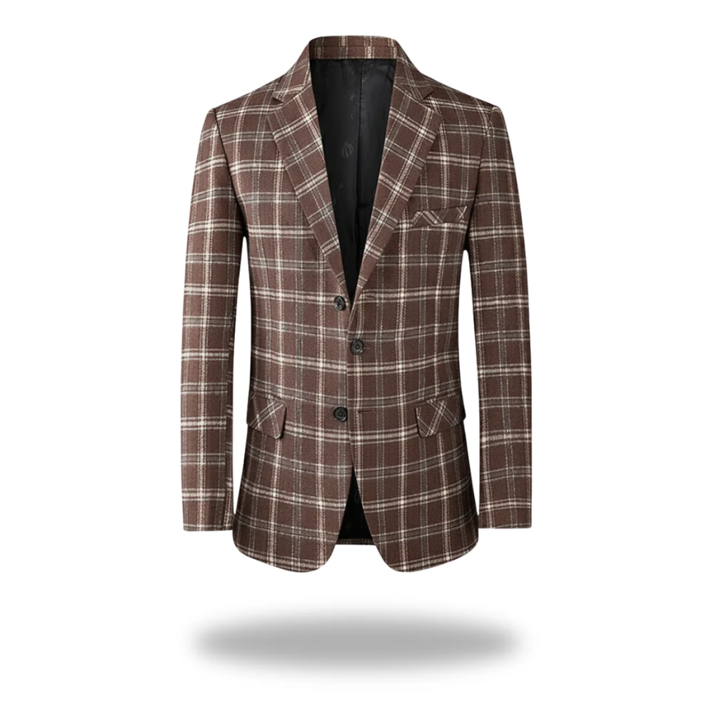 Men's Window Check Three-Button Blazer