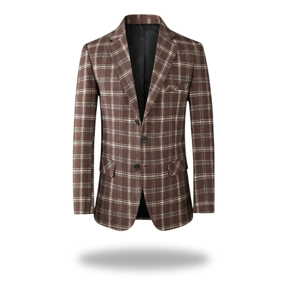 Men's Window Check Three-Button Blazer