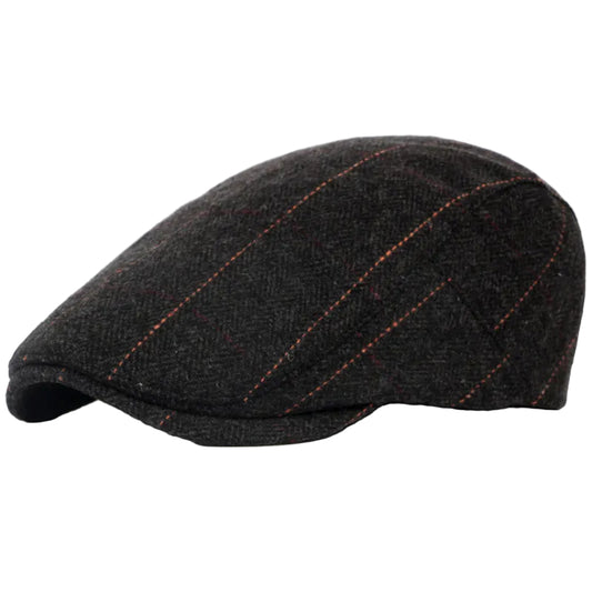 Men's Windowpane Flat Cap