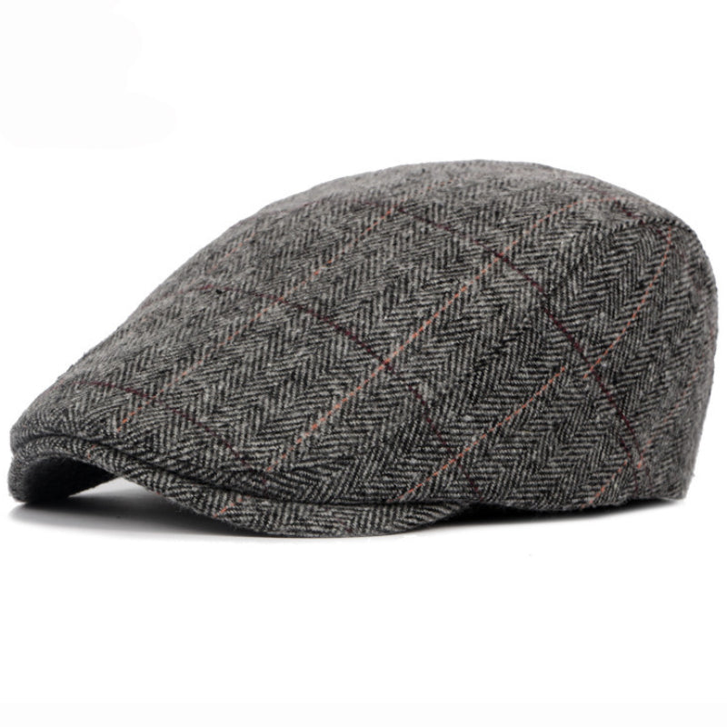 Men's Windowpane Flat Cap
