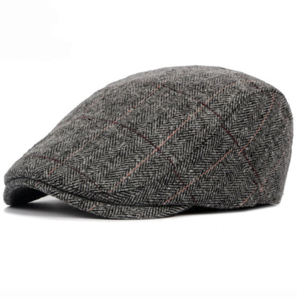 Men's Windowpane Flat Cap