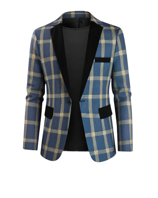 Men's Windowpane Pattern Blazer