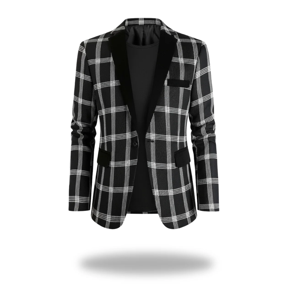 Men's Windowpane Pattern Blazer