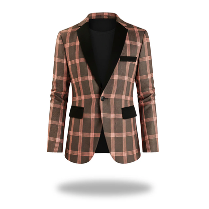 Men's Windowpane Pattern Blazer