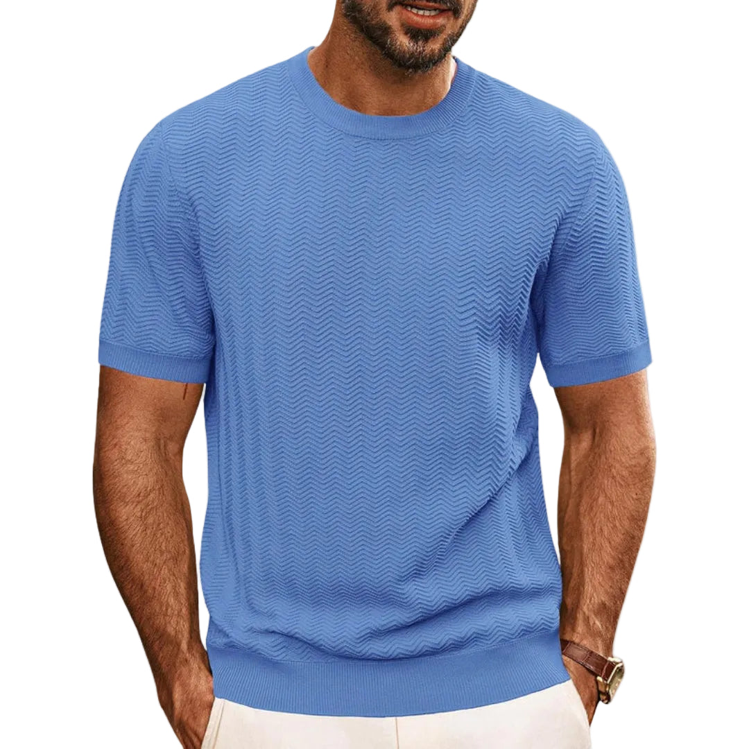 Men's Zigzag Pattern Crew Neck T-Shirt