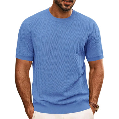 Men's Zigzag Pattern Crew Neck T-Shirt