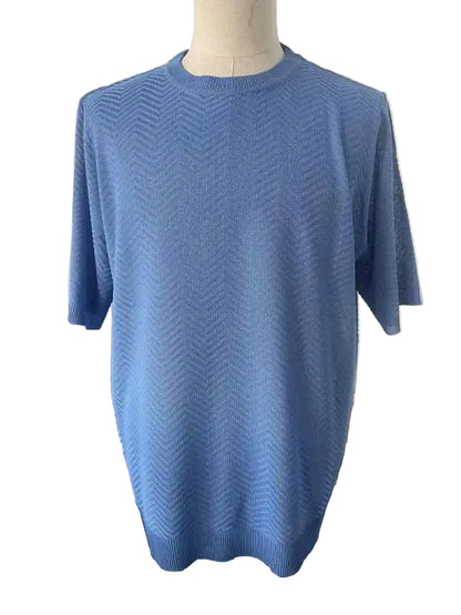 Men's Zigzag Pattern Crew Neck T-Shirt