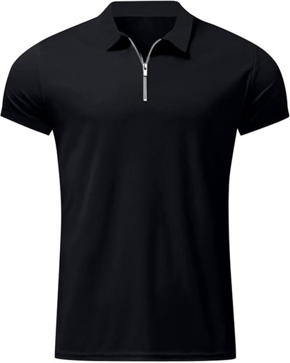 Men's Zip-Neck Polo Shirt